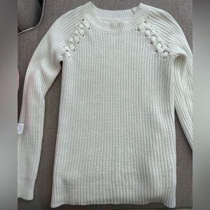 White knit sweater